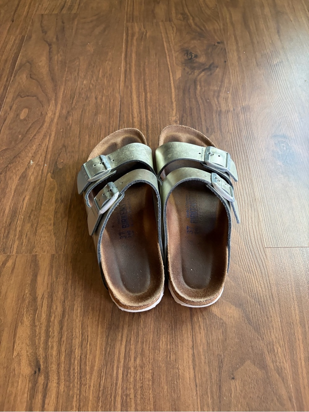 Silver Metallic Birkenstocks - Picture 3 of 5